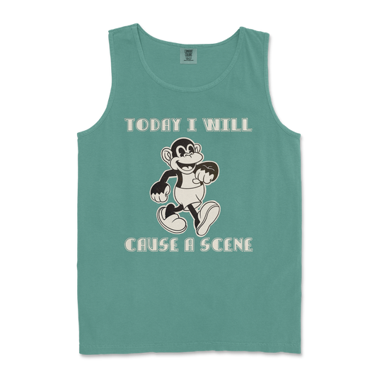 Comfort Colors Tank Top Cause A Scene  in Light-Green