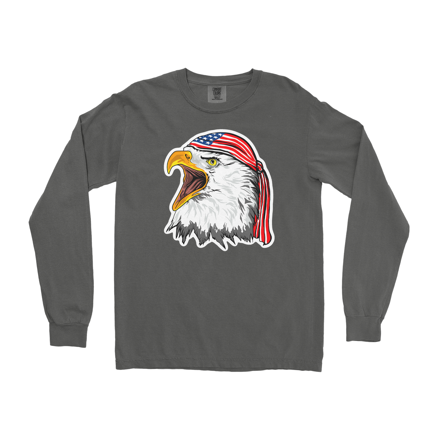 Comfort Colors Long Sleeve Freedom Eagle in Pepper