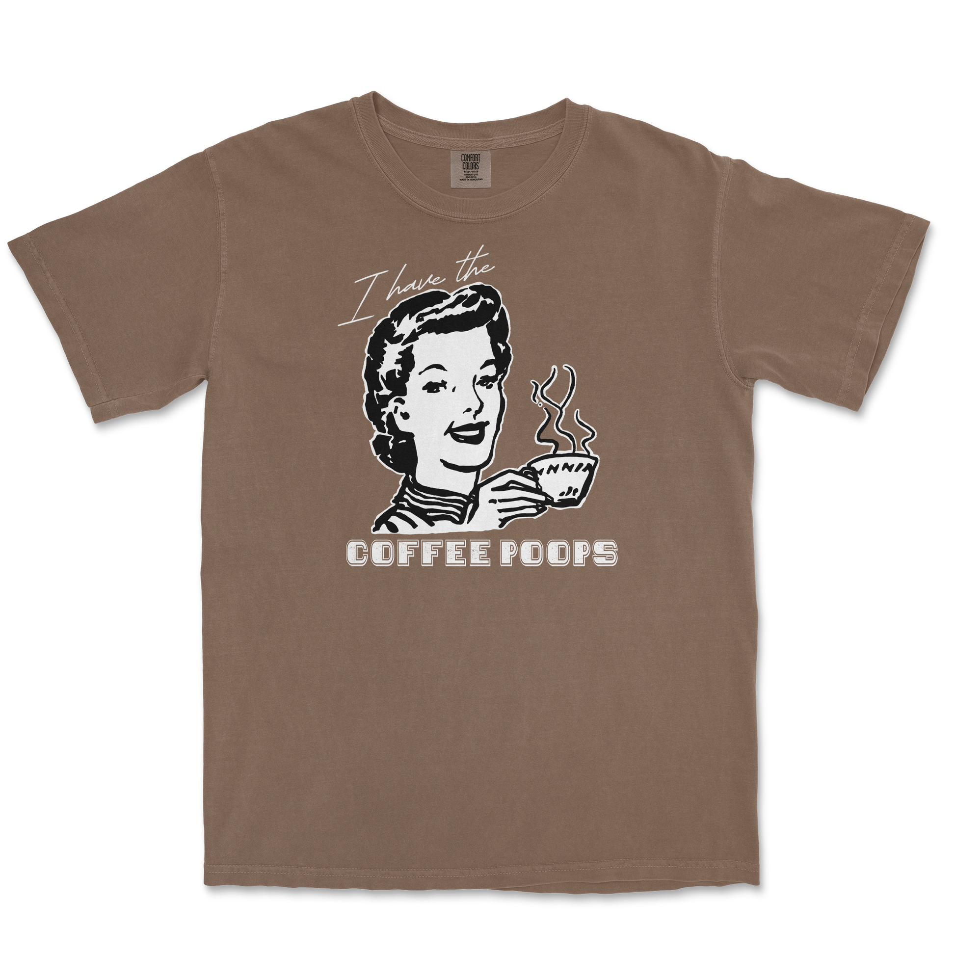 Comfort Colors T-Shirt Coffee Poops  in Espresso