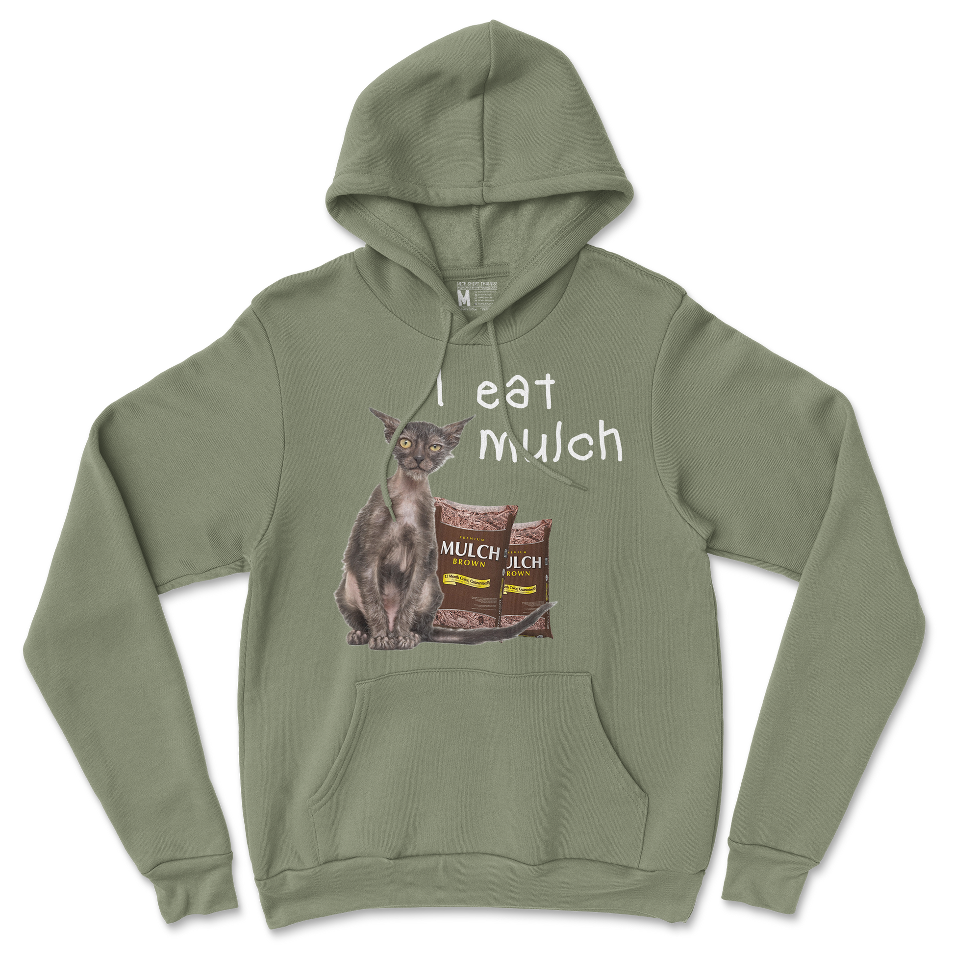 Gildan SoftStyle Hoodie I Eat Mulch in Military Green