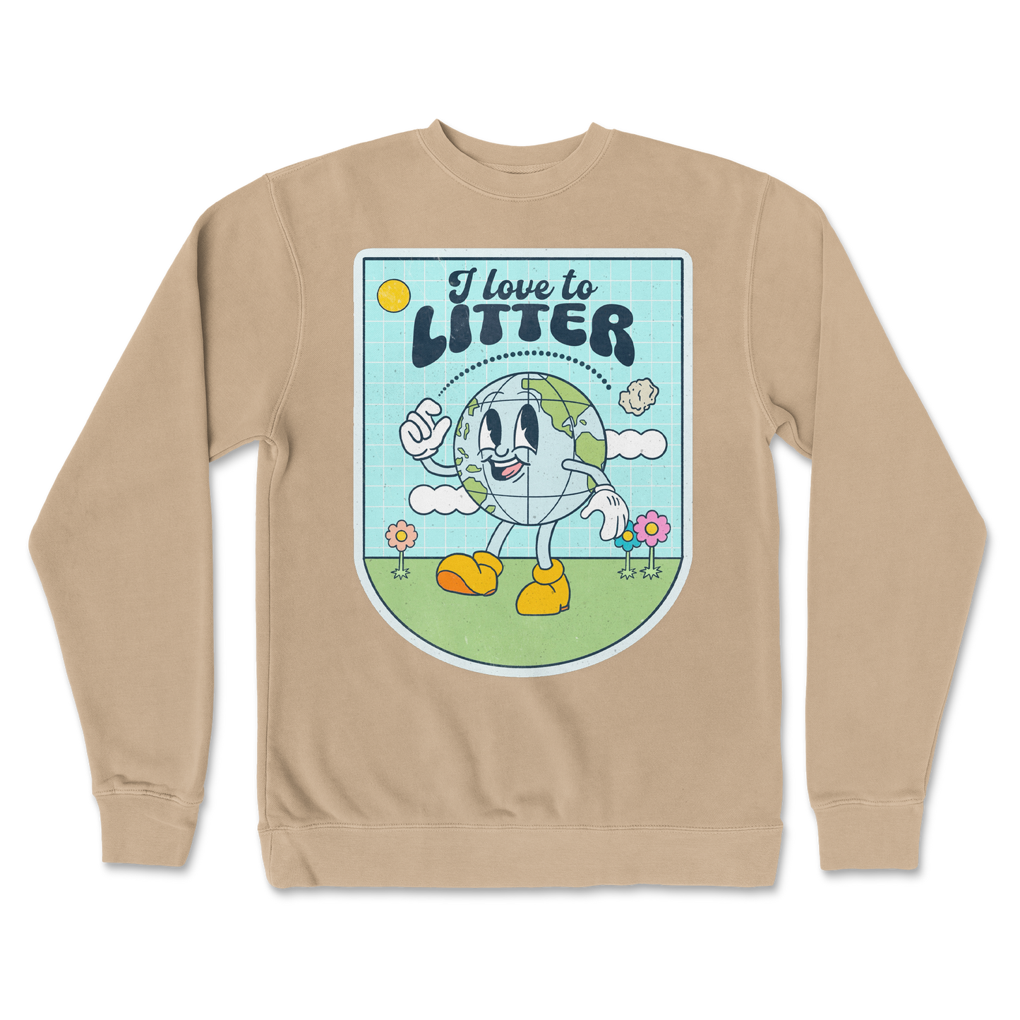 Independent Clothing Co. Crew Neck Earth Day in Sandstone