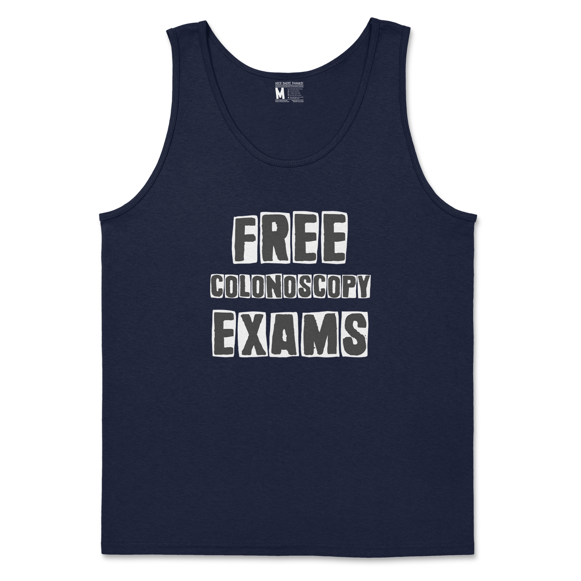 Gildan SoftStyle Tank Top Free Colonoscopy Exams in Navy