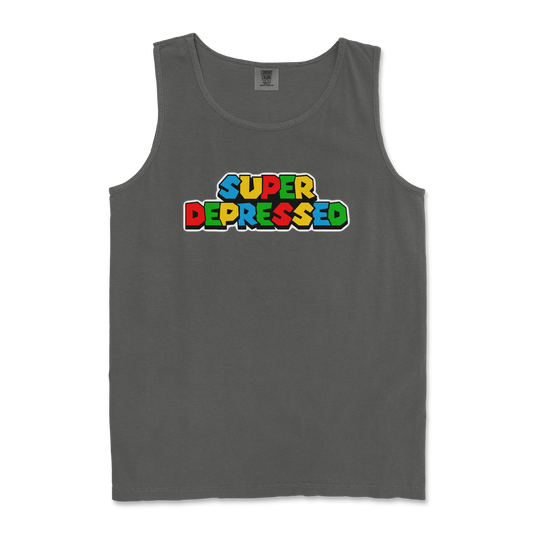 Comfort Colors Tank Top Super Depressed in Pepper