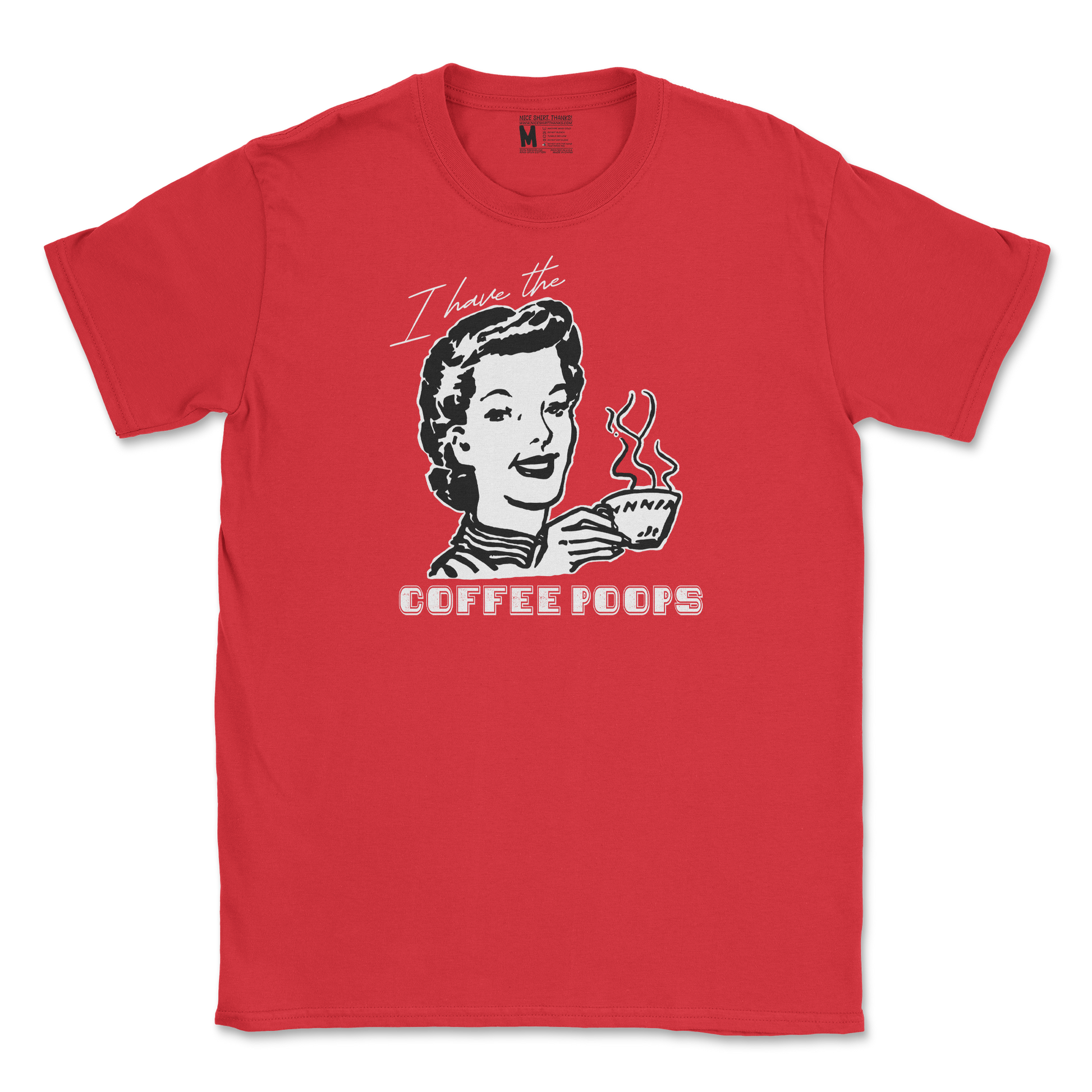 Gildan SoftStyle T-Shirt Coffee Poops  in Red