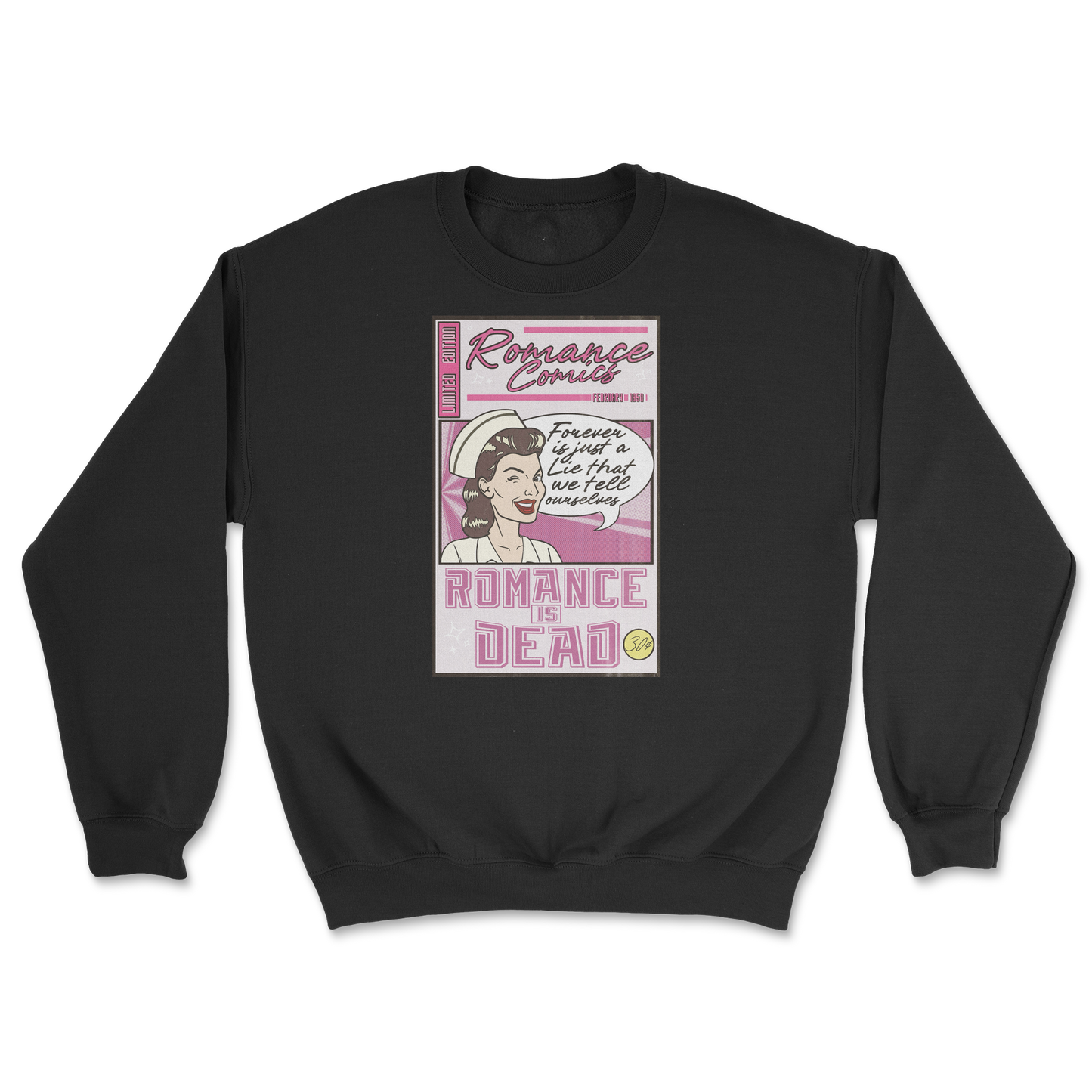 Gildan SoftStyle Crew Neck Romance is Dead in Black