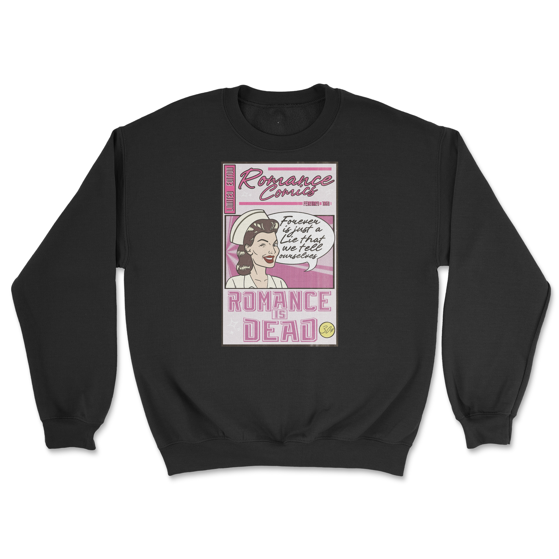 Gildan SoftStyle Crew Neck Romance is Dead in Black