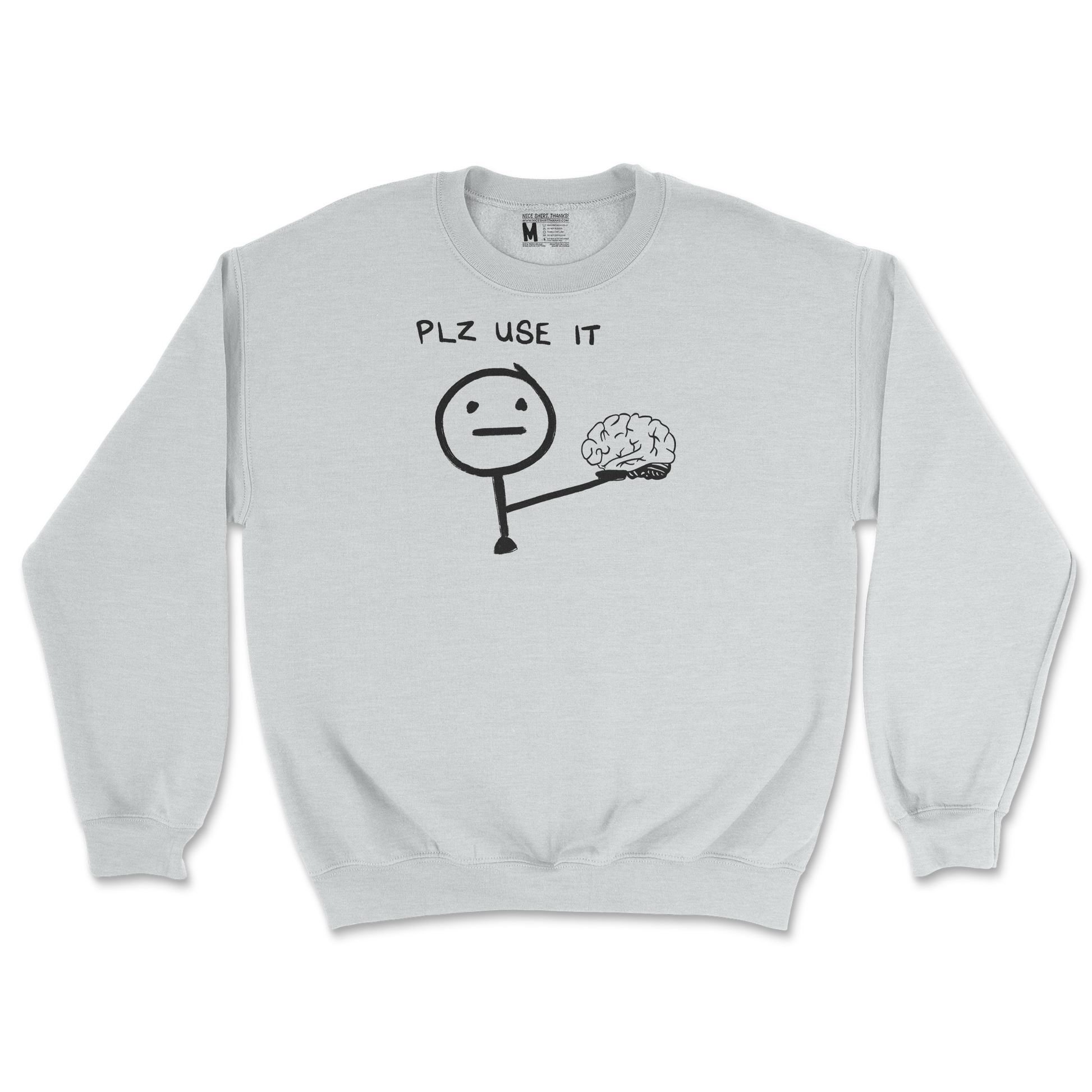 The Nice Shirt Crew Neck Plz Use It in Sports-Grey