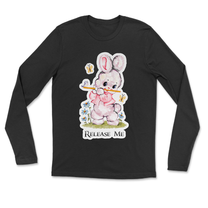 Heavy Blend Long Sleeve Cute Bunny in Black