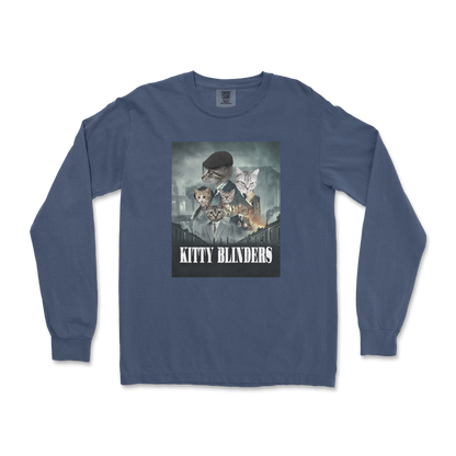 Comfort Colors Long Sleeve Kitty Blinders in Midnight