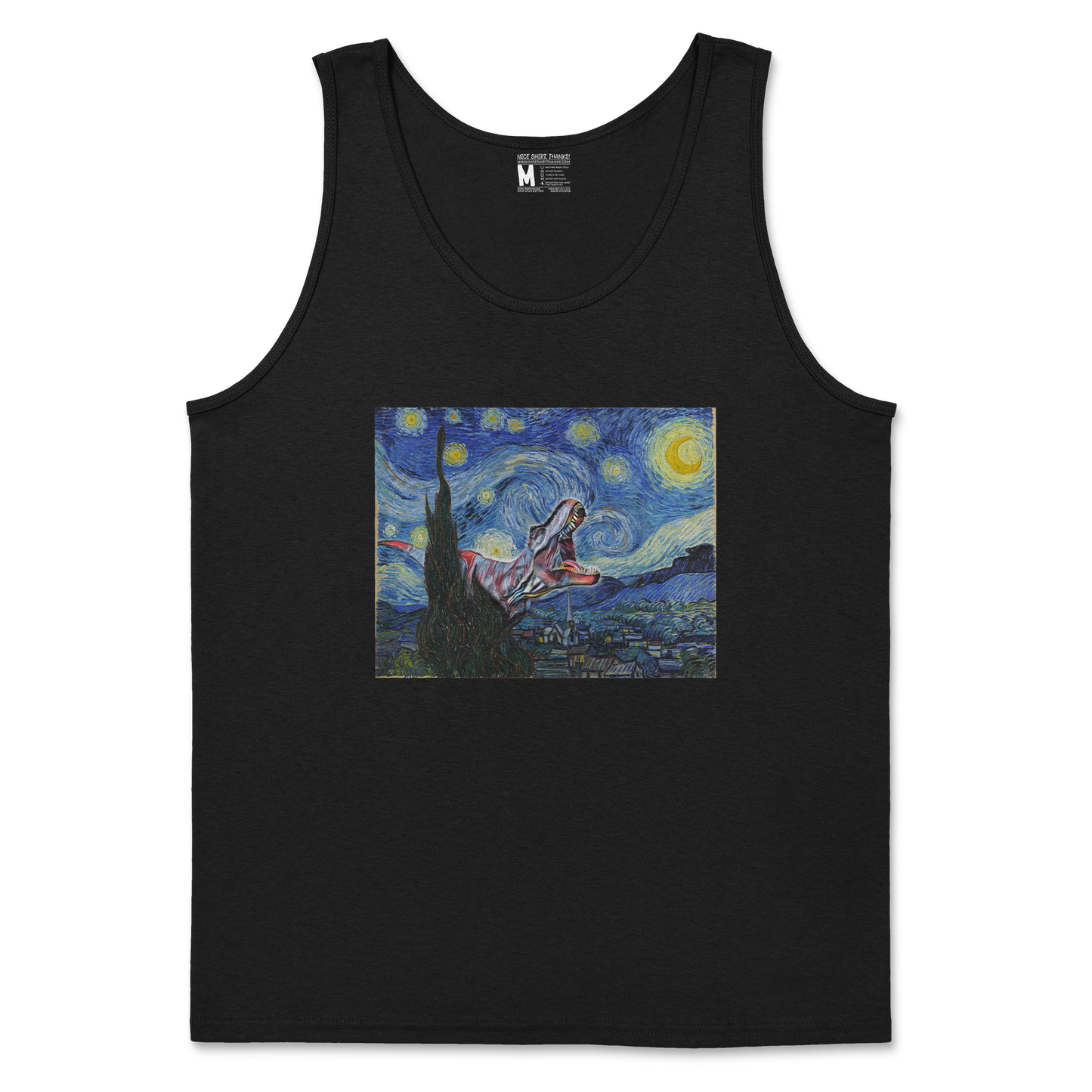 Gildan SoftStyle Tank Top Van Gogh but Cooler in Black