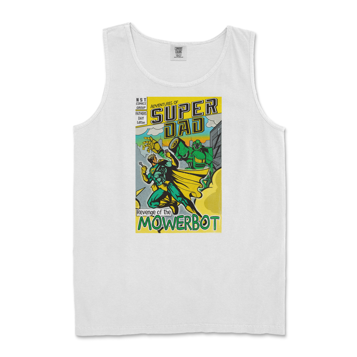 Comfort Colors Tank Top Super Dad in White