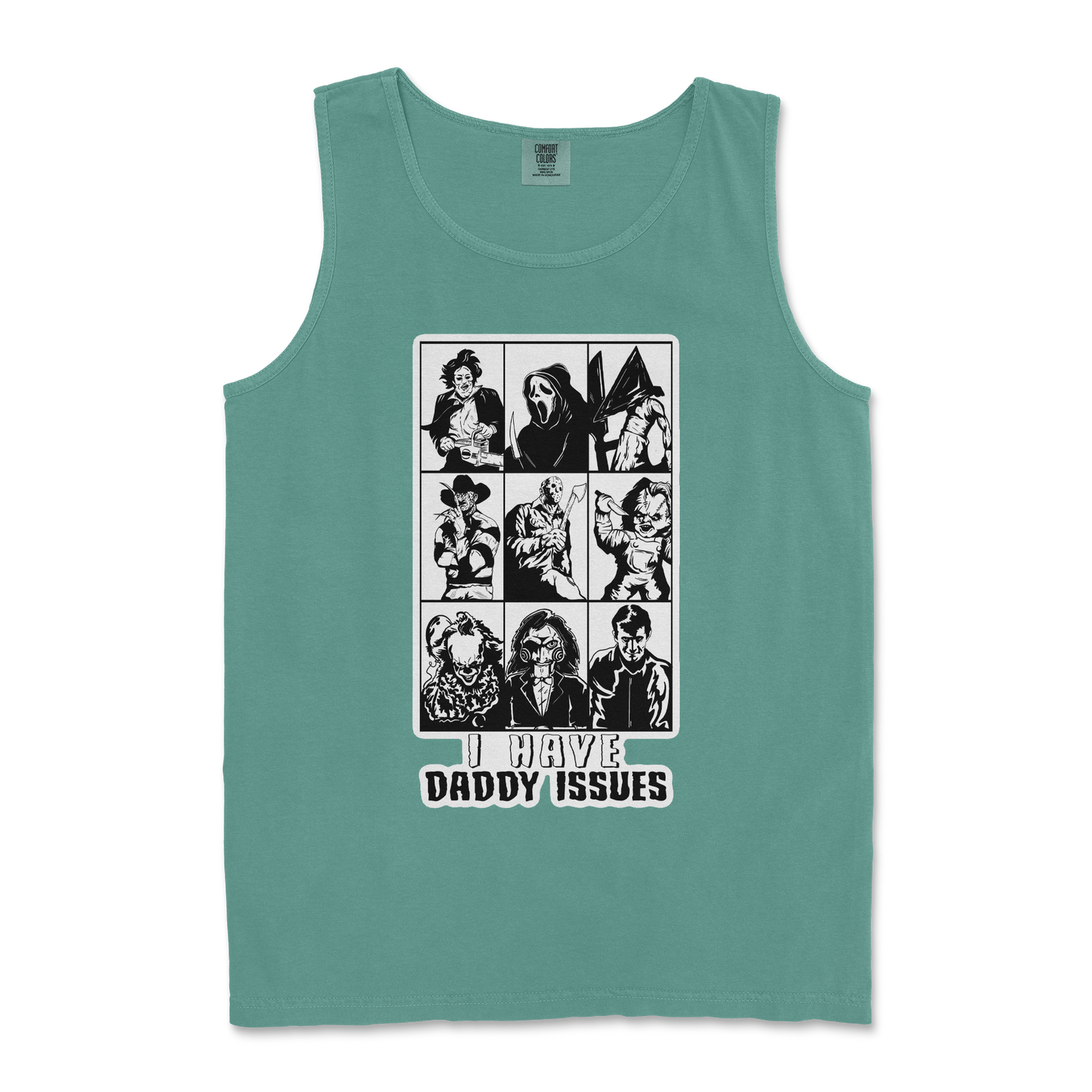 Comfort Colors Tank Top Daddy Issues  in Light-Green