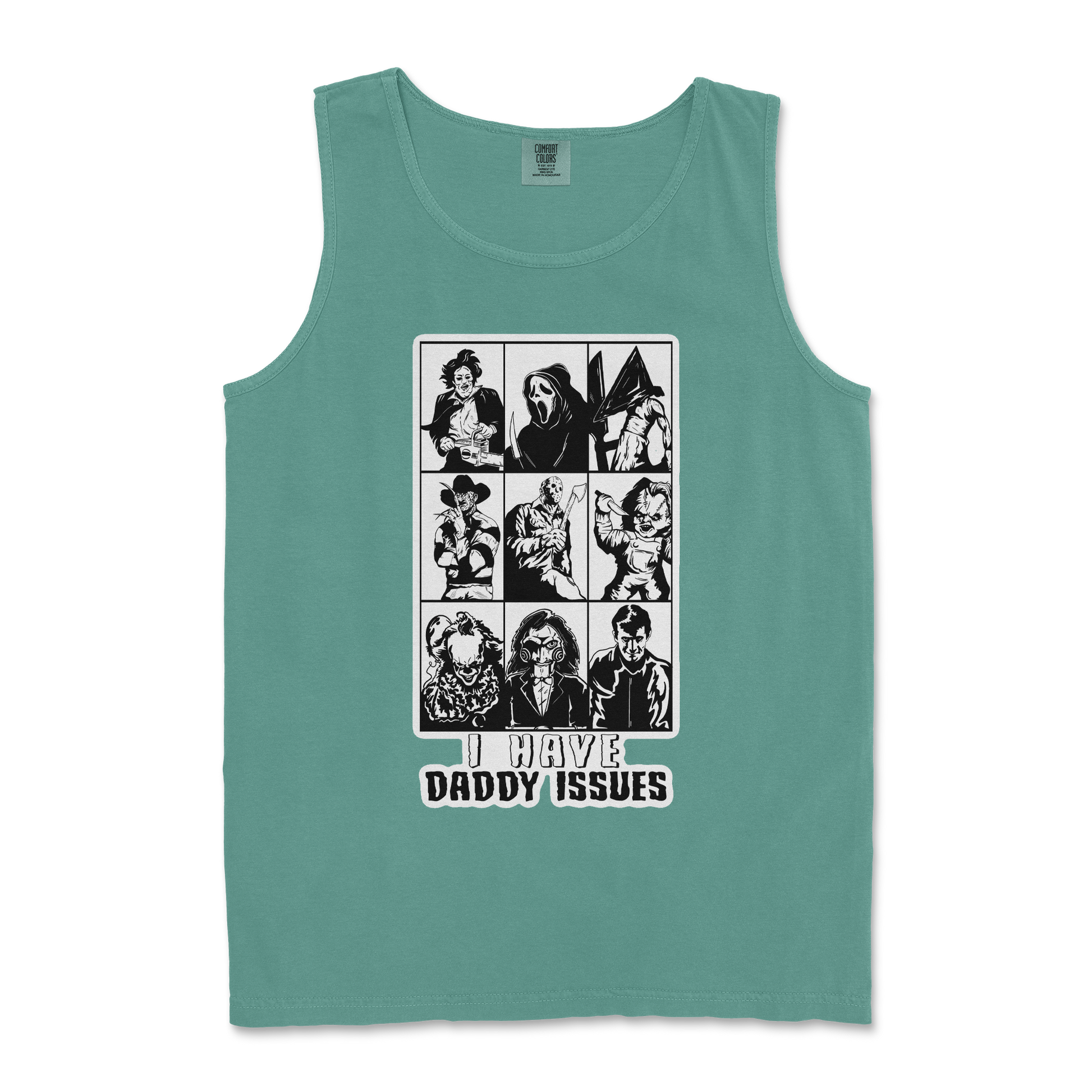 Comfort Colors Tank Top Daddy Issues  in Light-Green