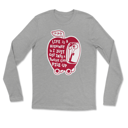 The Nice Shirt Long Sleeve Life Is A Highway  in Grey-Heather