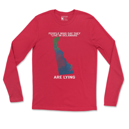 Gildan SoftStyle Long Sleeve Delaware Doesnt Exist in Red