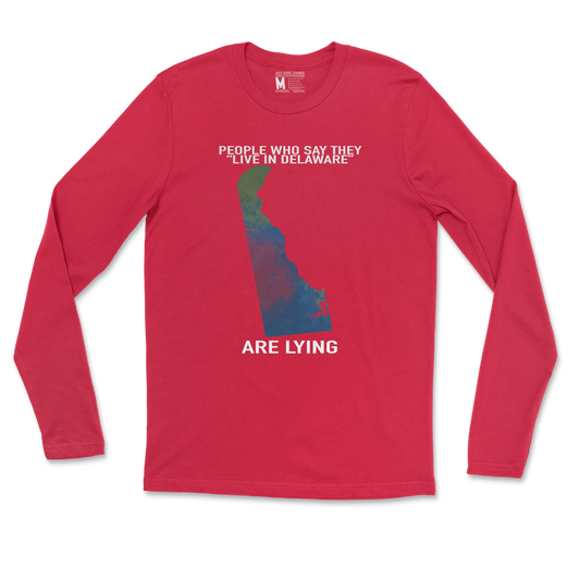 Gildan SoftStyle Long Sleeve Delaware Doesnt Exist in Red