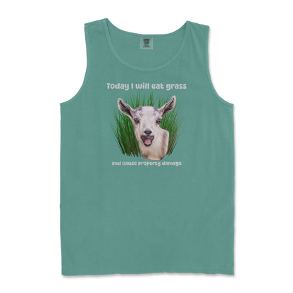 Comfort Colors Tank Top Crazy Goat  in Light-Green