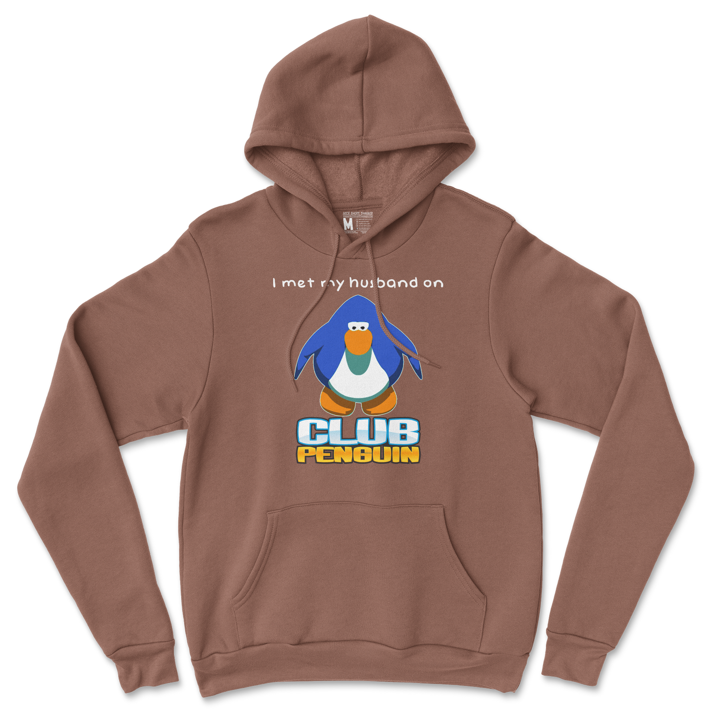 Gildan SoftStyle Hoodie Club Penguin Husband  in Cocoa