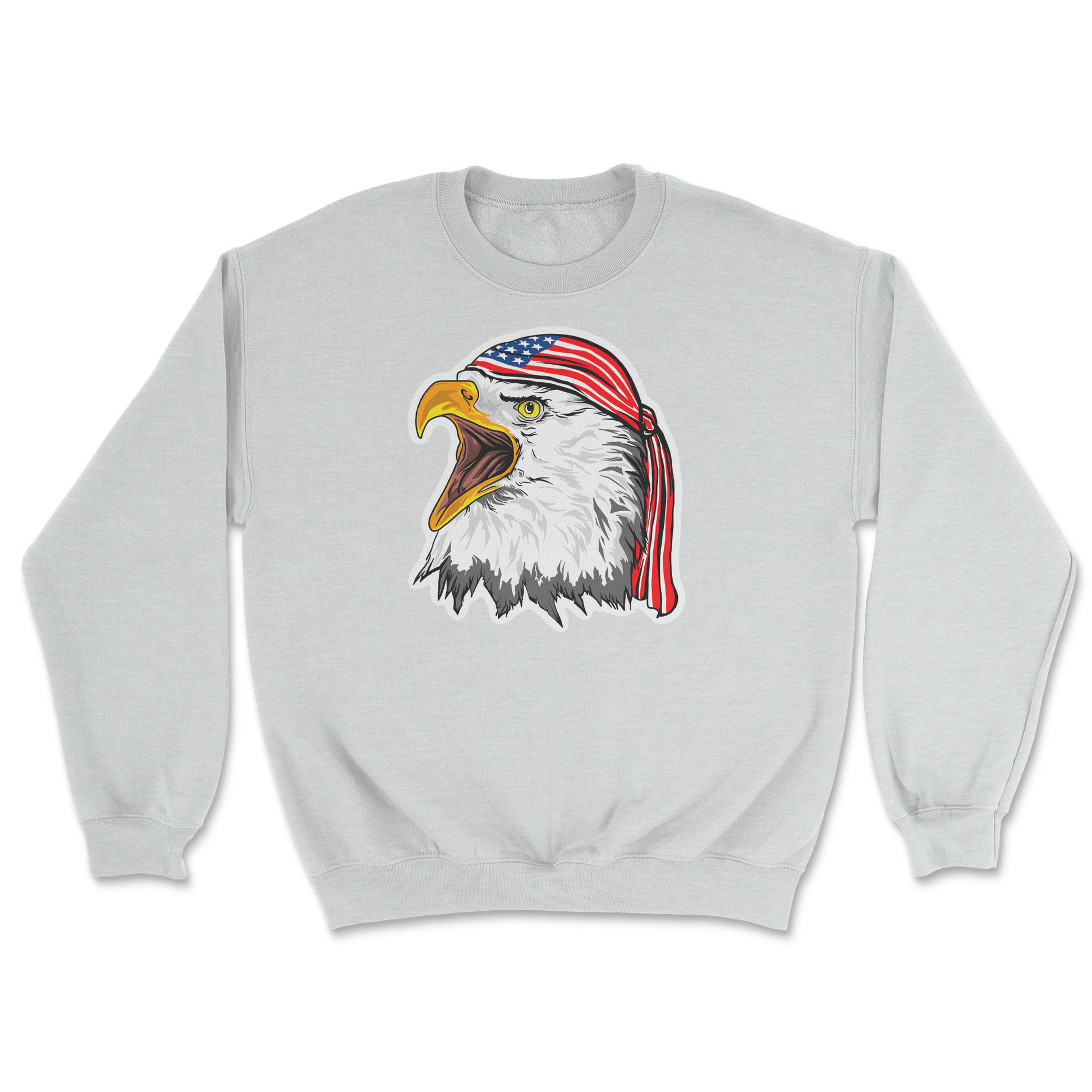 Heavy Blend Crew Neck Freedom Eagle in Sports Grey