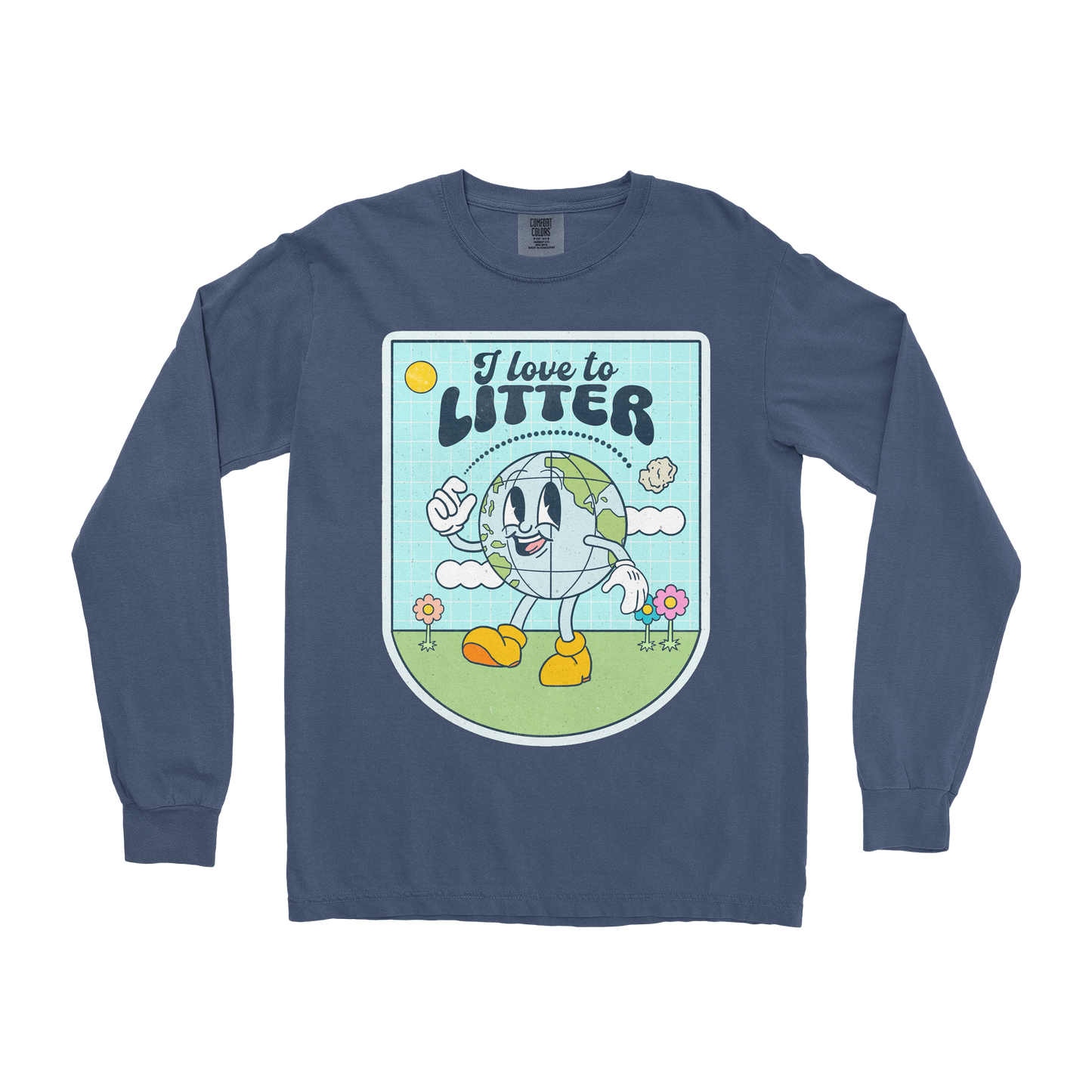 Comfort Colors Long Sleeve Earth Day in Midnight