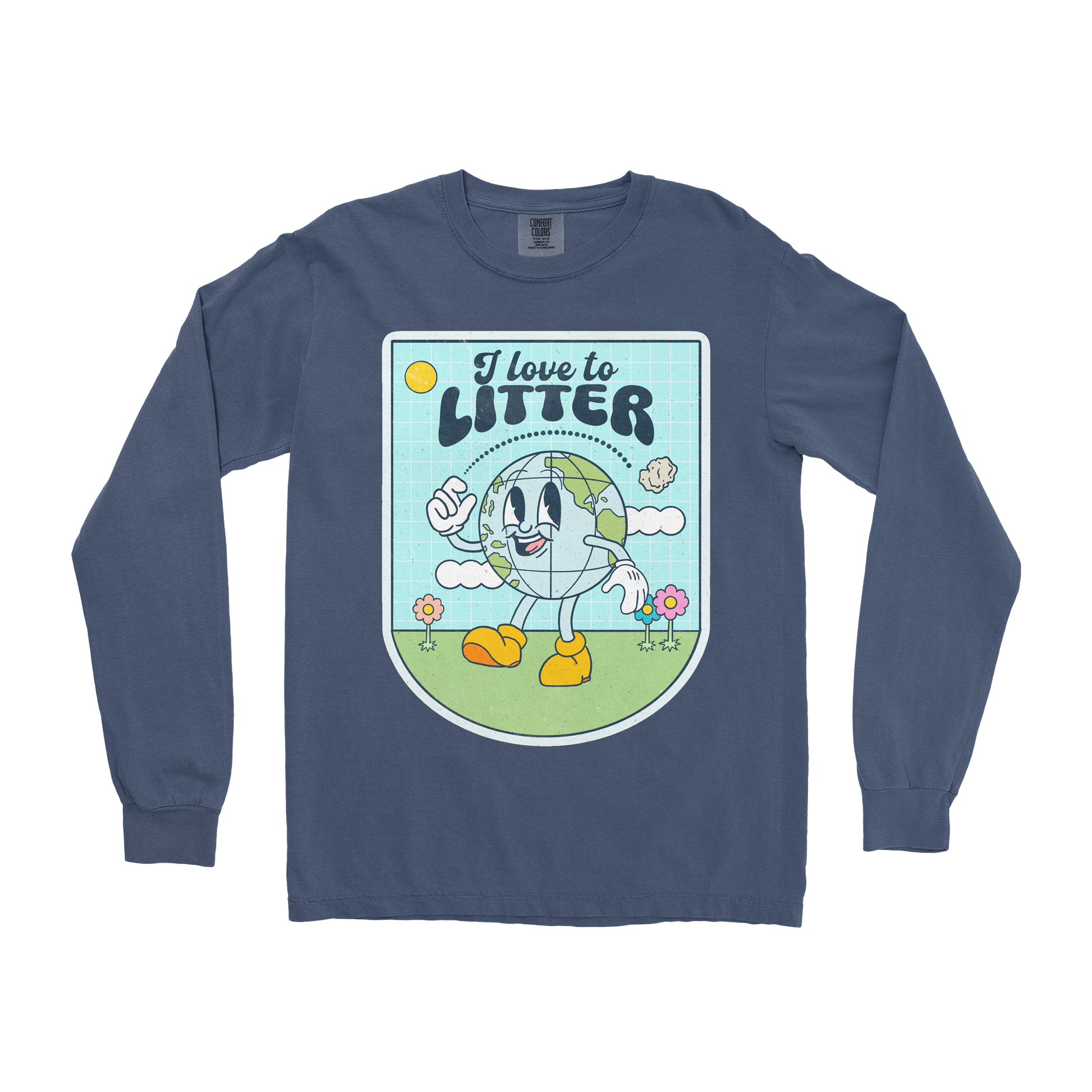 Comfort Colors Long Sleeve Earth Day in Midnight