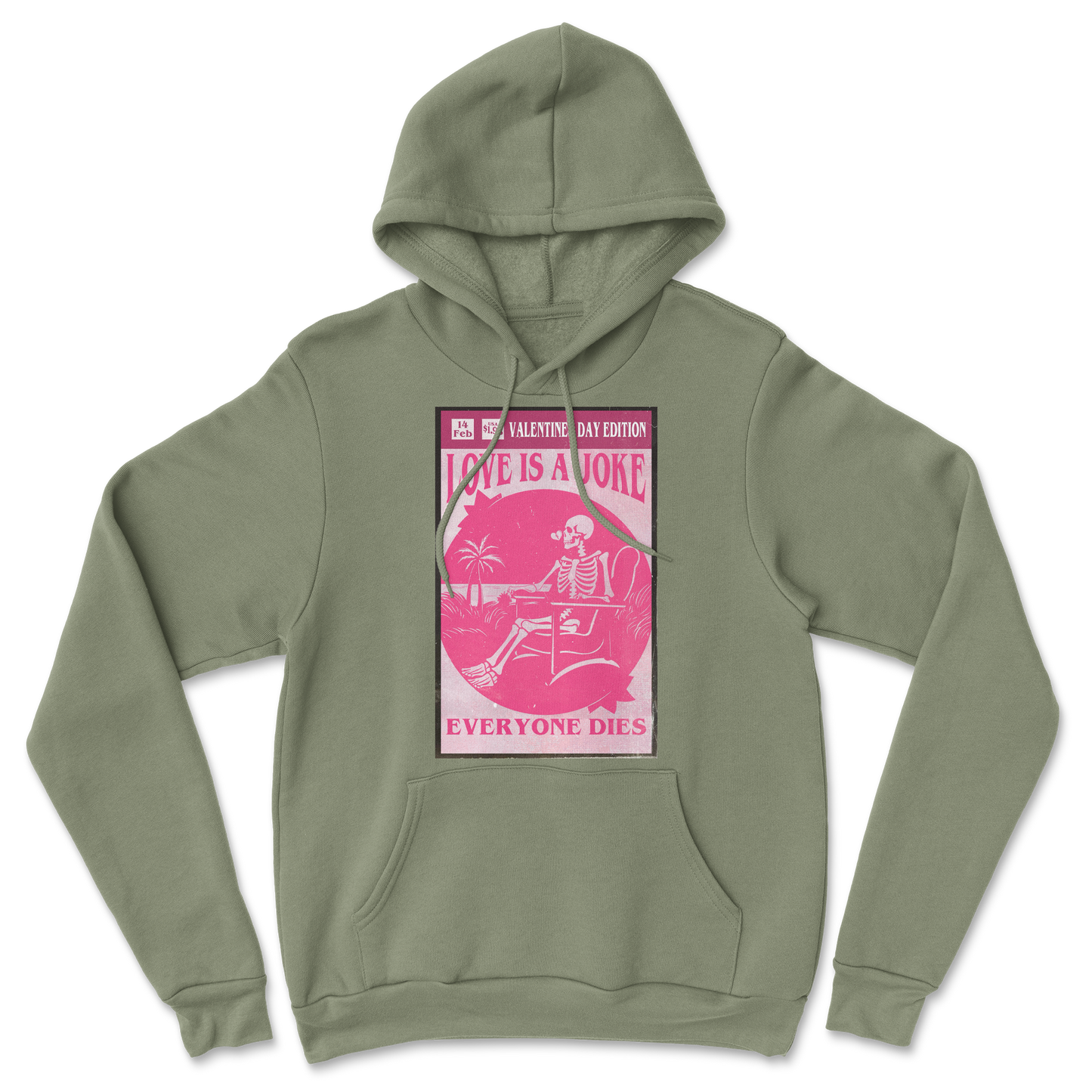 The Nice Shirt Hoodie Love Is A Joke in Military-Green