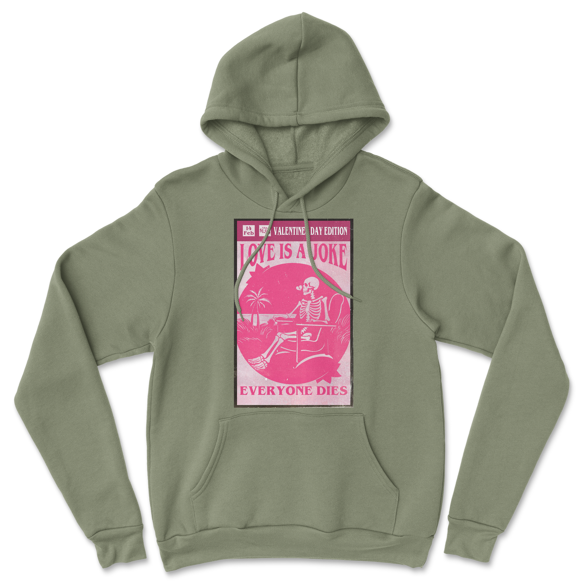 The Nice Shirt Hoodie Love Is A Joke in Military-Green