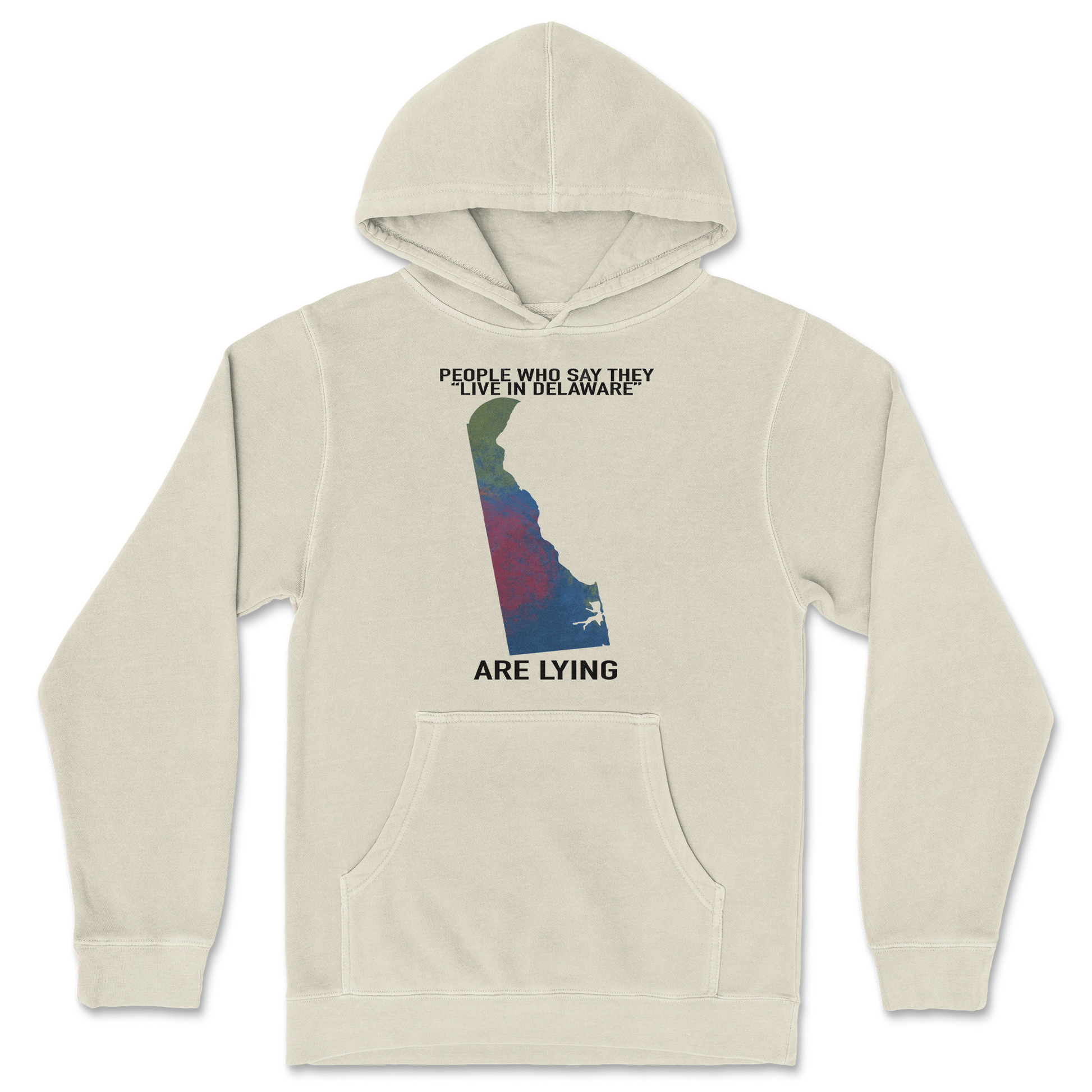 Independent Clothing Co. Hoodie Delaware Doesnt Exist in Ivory