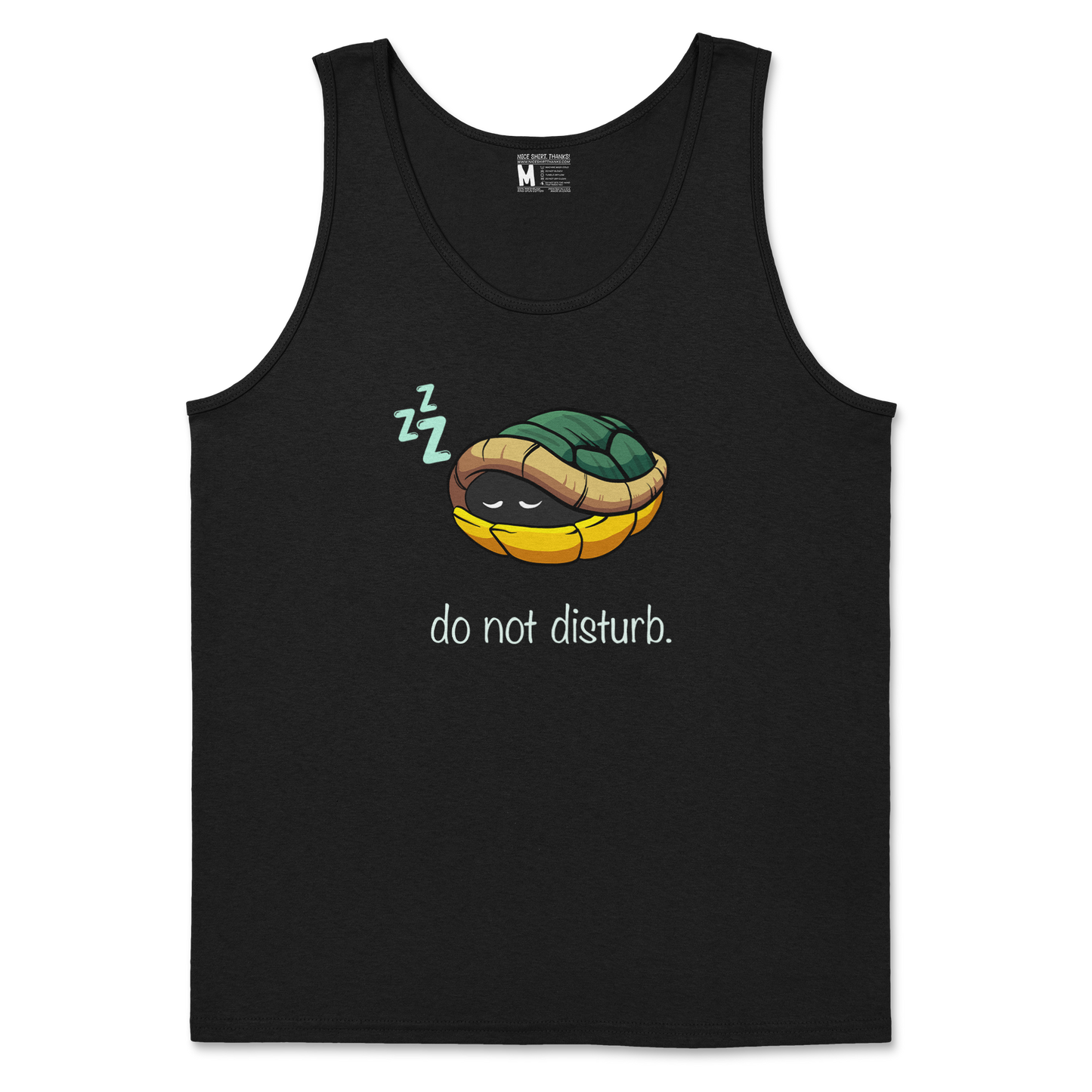 Gildan SoftStyle Tank Top Sleepin Turtle in Black