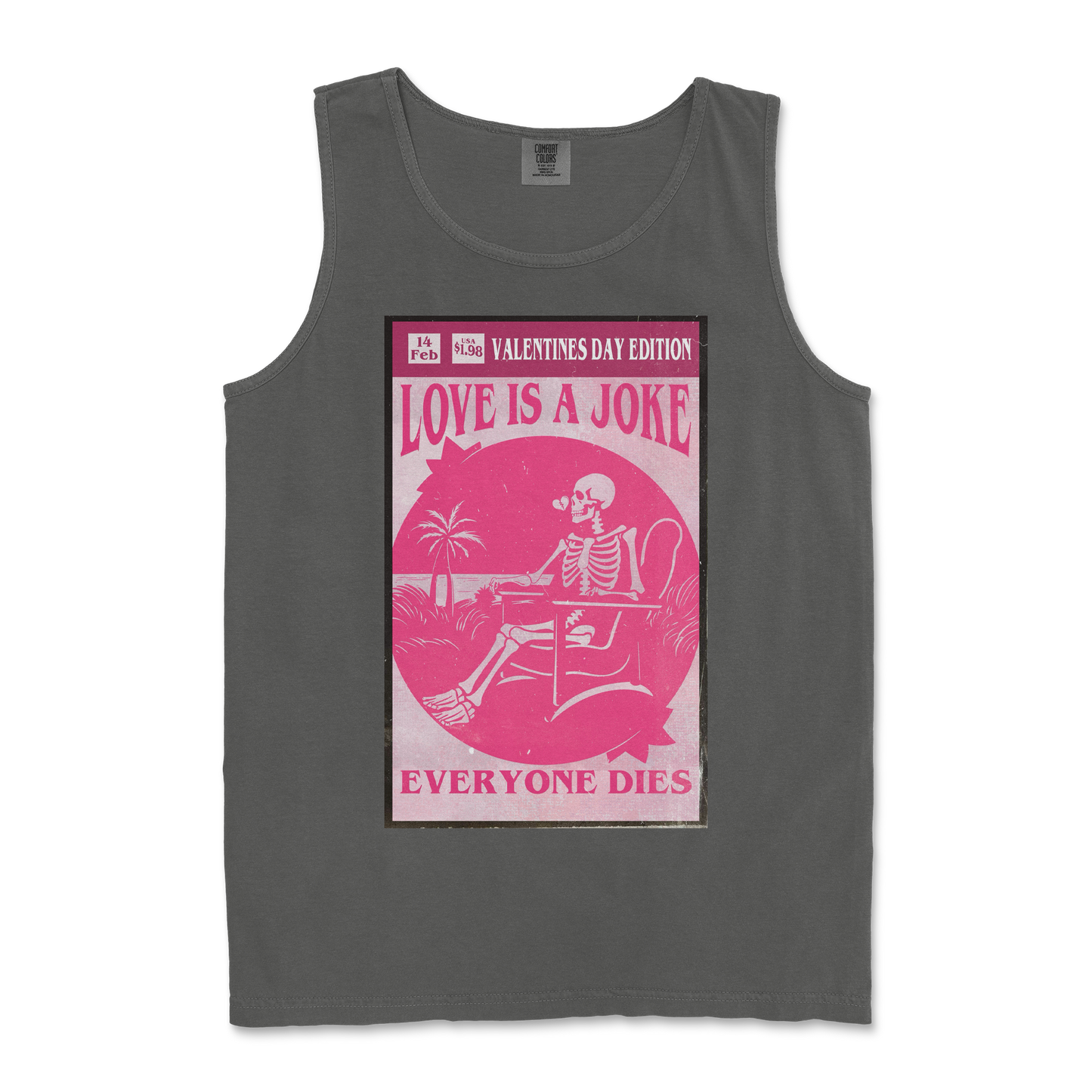 Comfort Colors Tank Top Love Is A Joke in Pepper