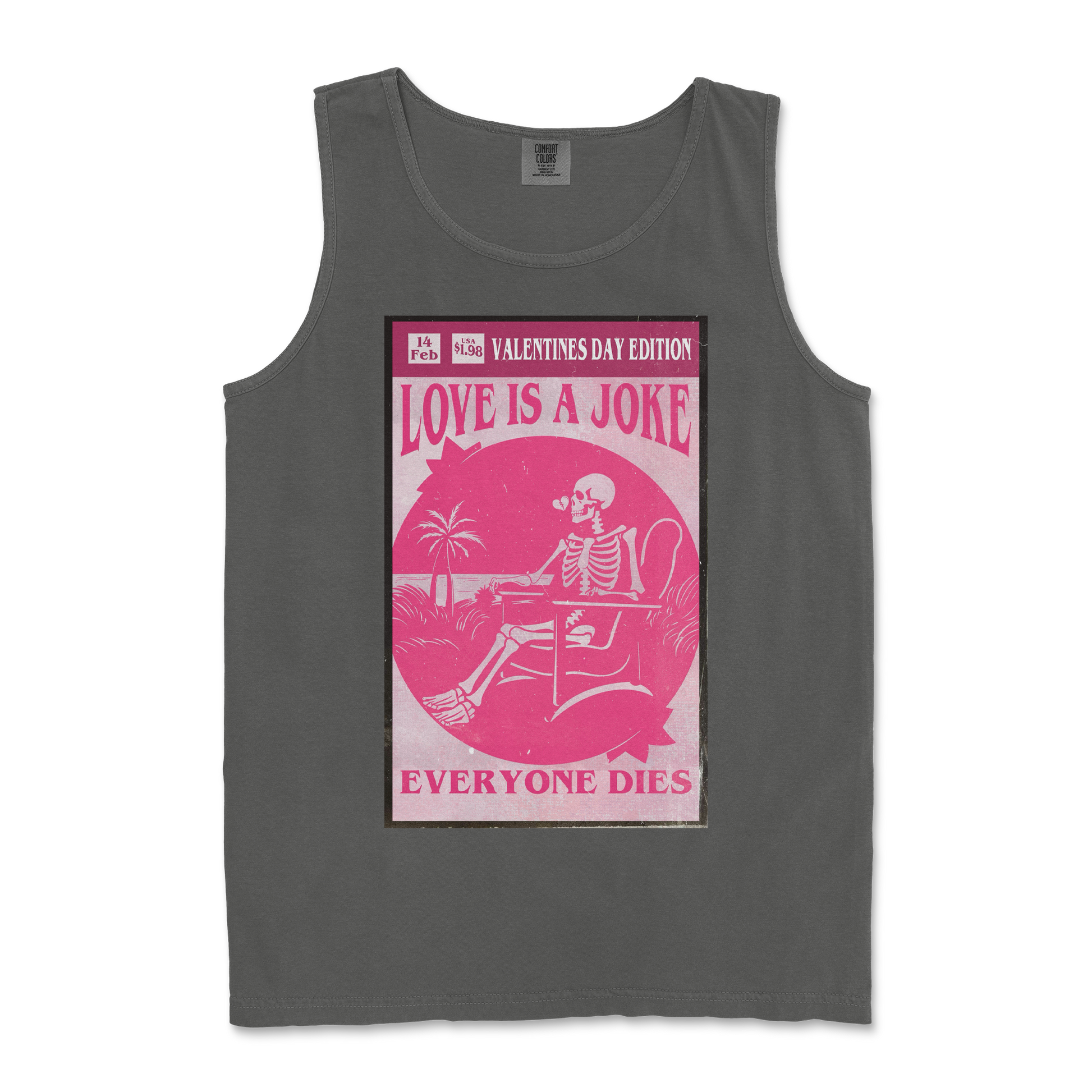 Comfort Colors Tank Top Love Is A Joke in Pepper