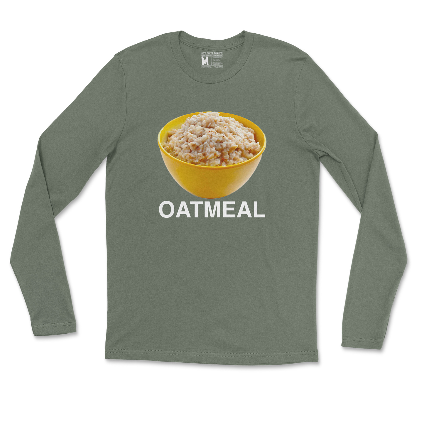 Gildan SoftStyle Long Sleeve Oatmeal in Military Green