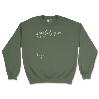 Gildan SoftStyle Crew Neck Hug Me in Military Green