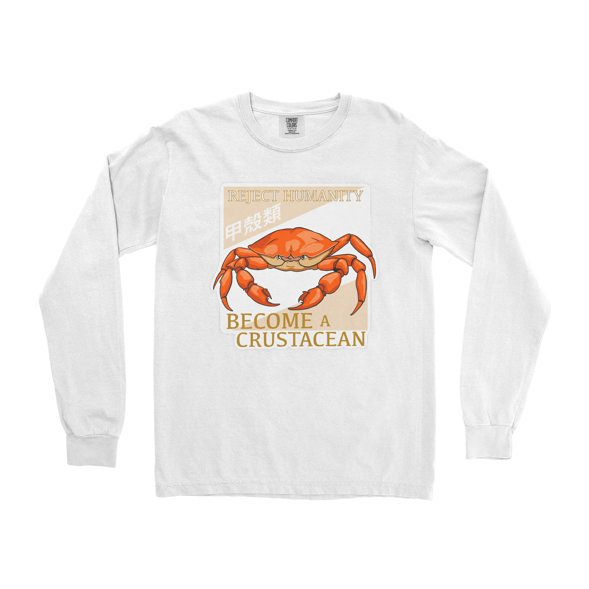 Comfort Colors Long Sleeve Embrace the Crab in White