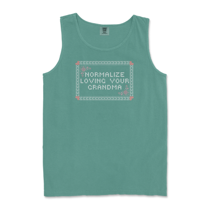 Comfort Colors Tank Top Cross Stitch in Light Green