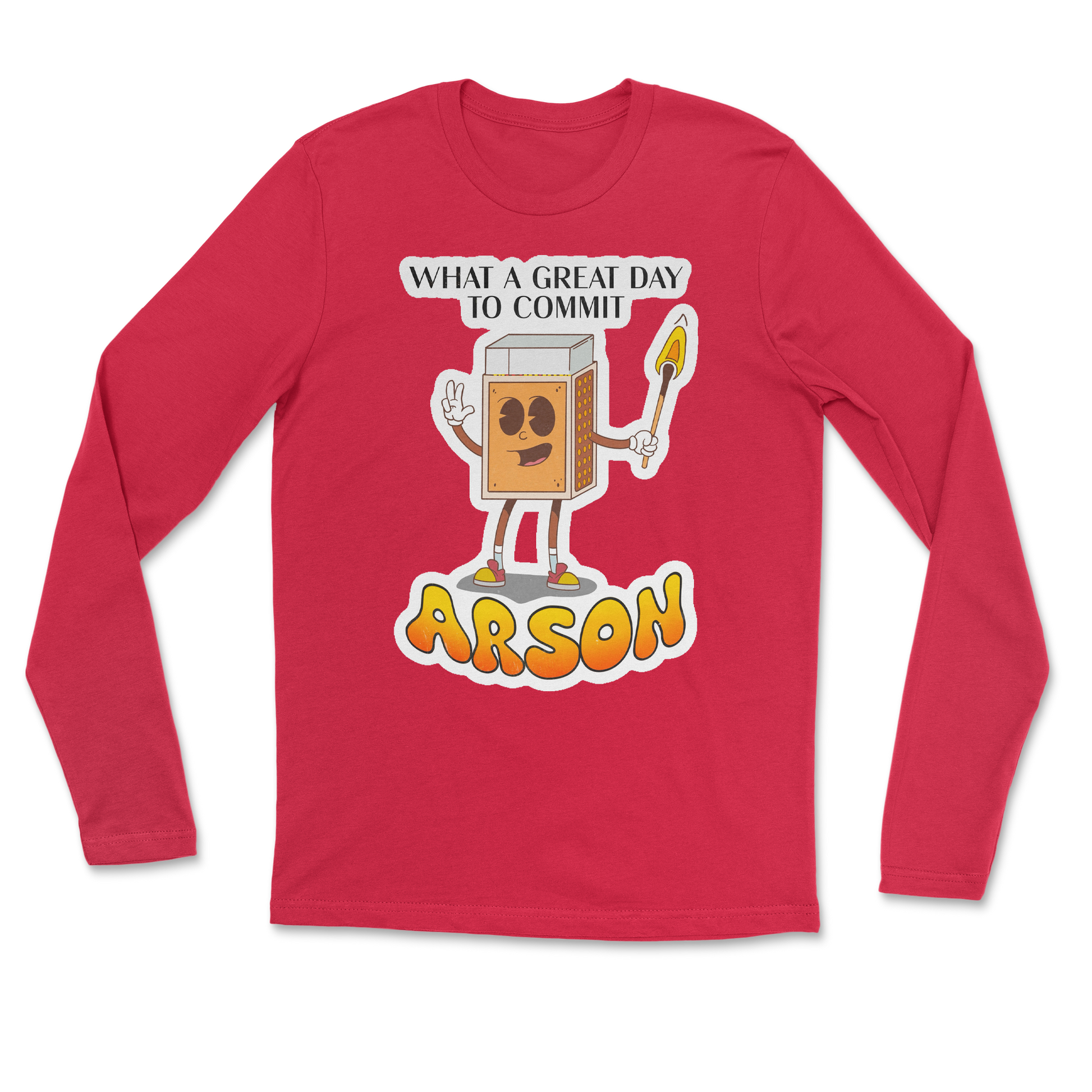 Heavy Blend Long Sleeve Commit Arson in Red