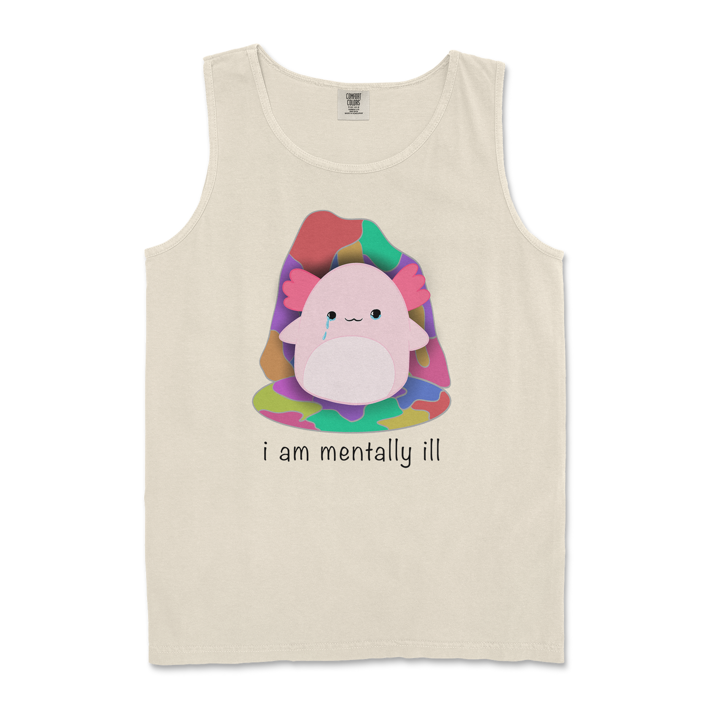 Comfort Colors Tank Top Mentally Ill and Squishy in Ivory