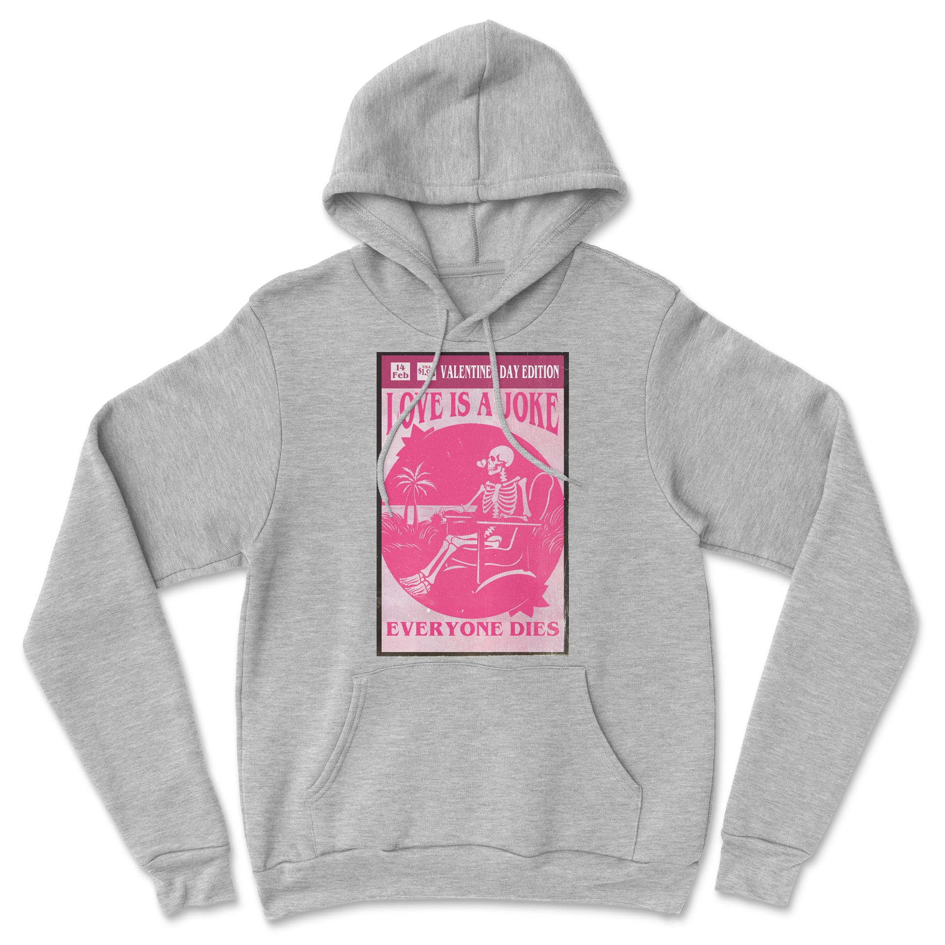 The Nice Shirt Hoodie Love Is A Joke in Grey-Heather