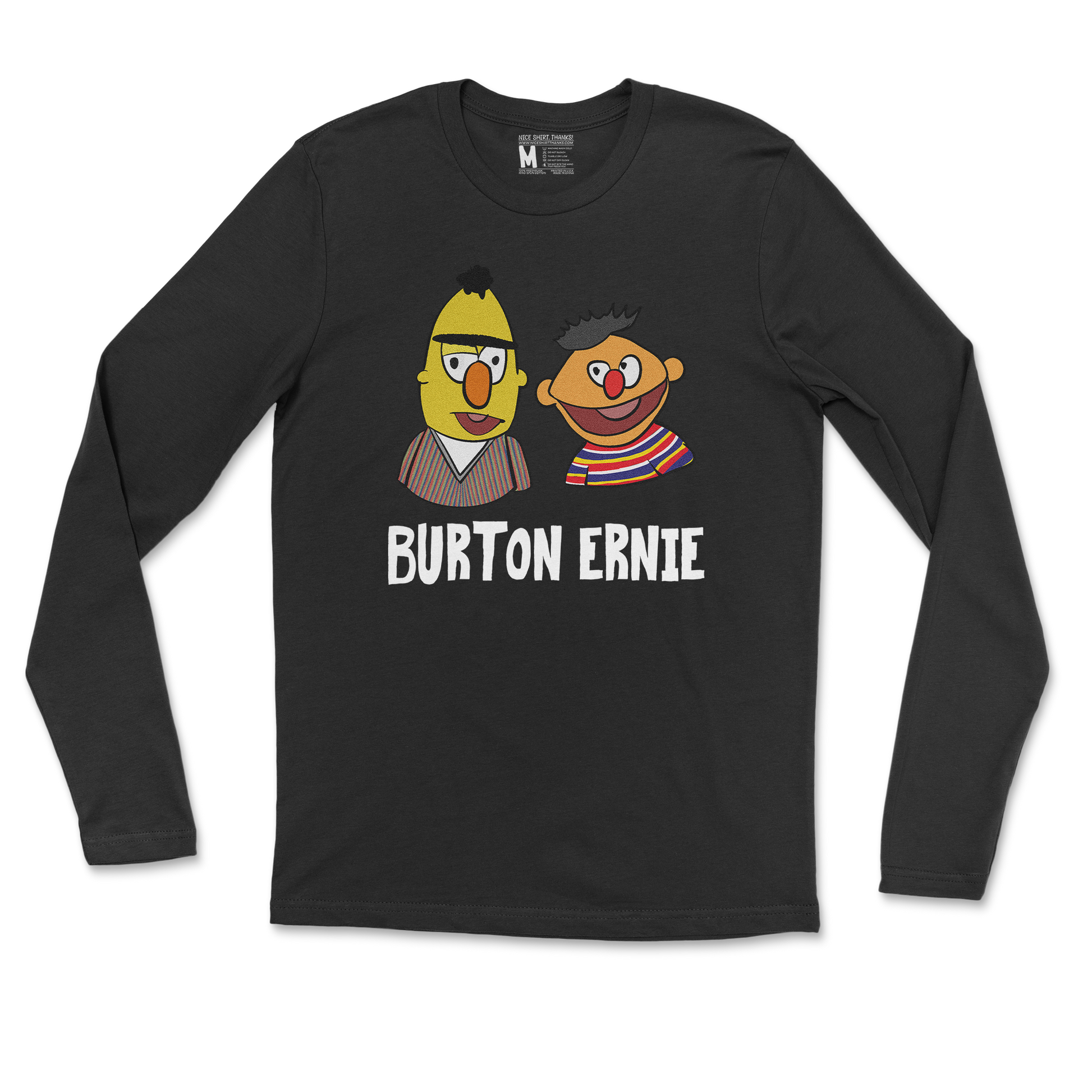 Gildan SoftStyle Long Sleeve Burton Ernie in Black