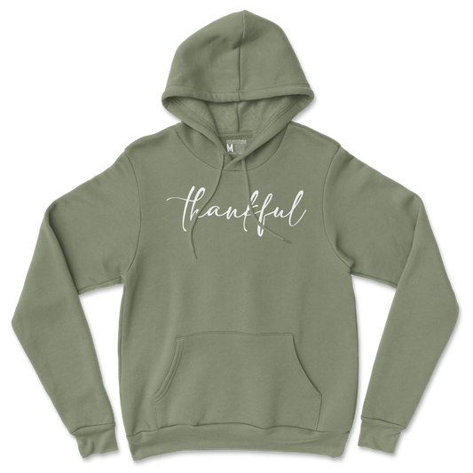 Gildan SoftStyle Hoodie Thankful  in Military-Green