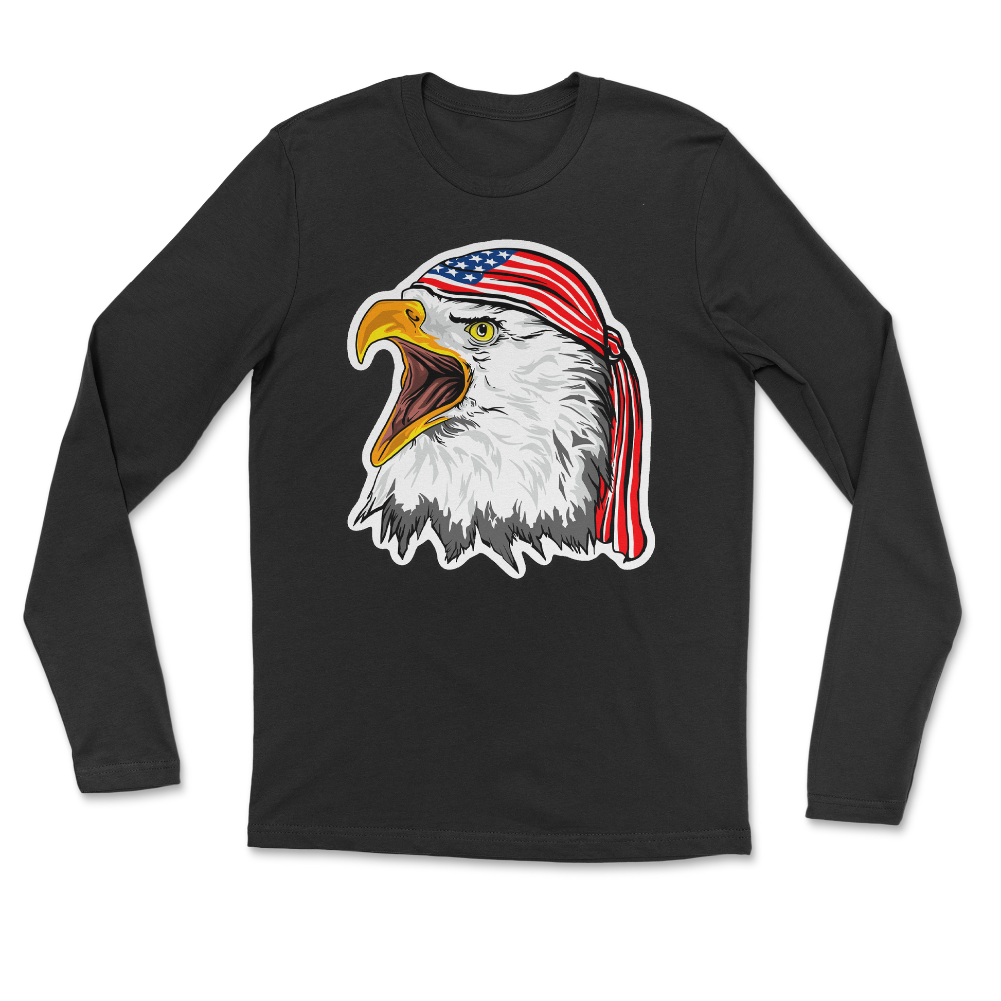 Heavy Blend Long Sleeve Freedom Eagle in Black