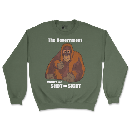 Gildan SoftStyle Crew Neck The Government Hates Me  in Military-Green