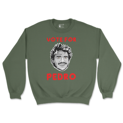 Gildan SoftStyle Crew Neck Vote For Pedro in Military Green