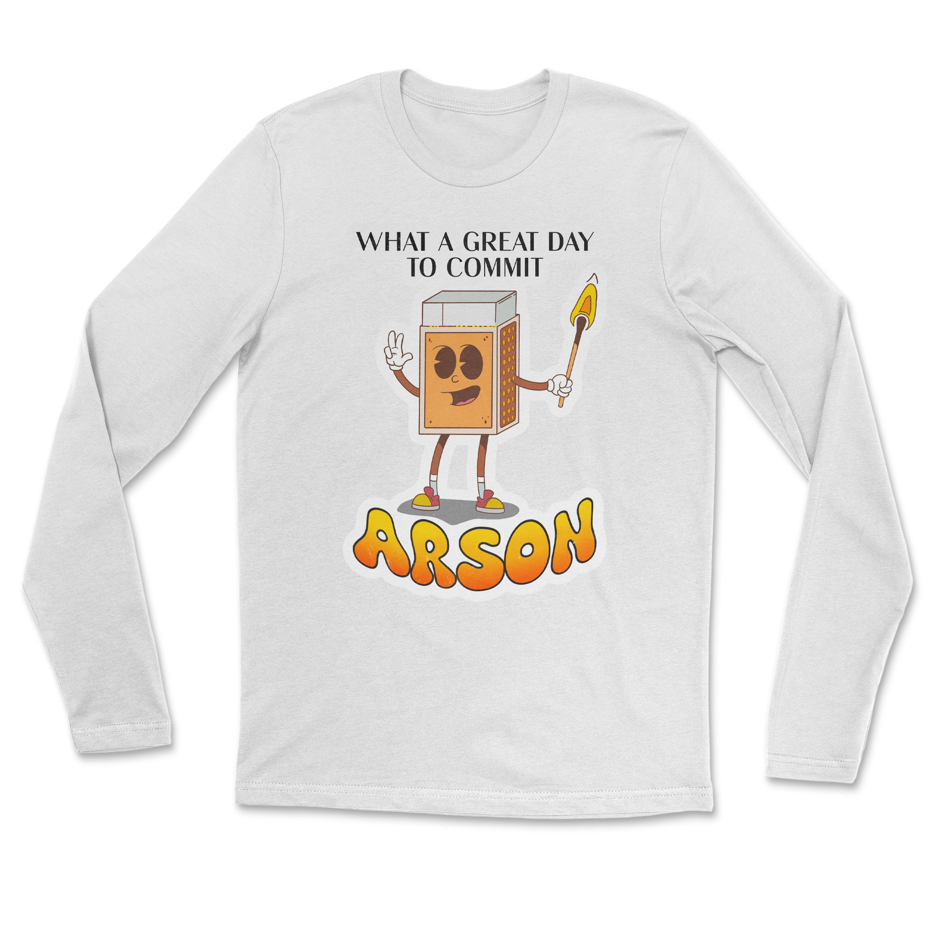 Heavy Blend Long Sleeve Commit Arson in White