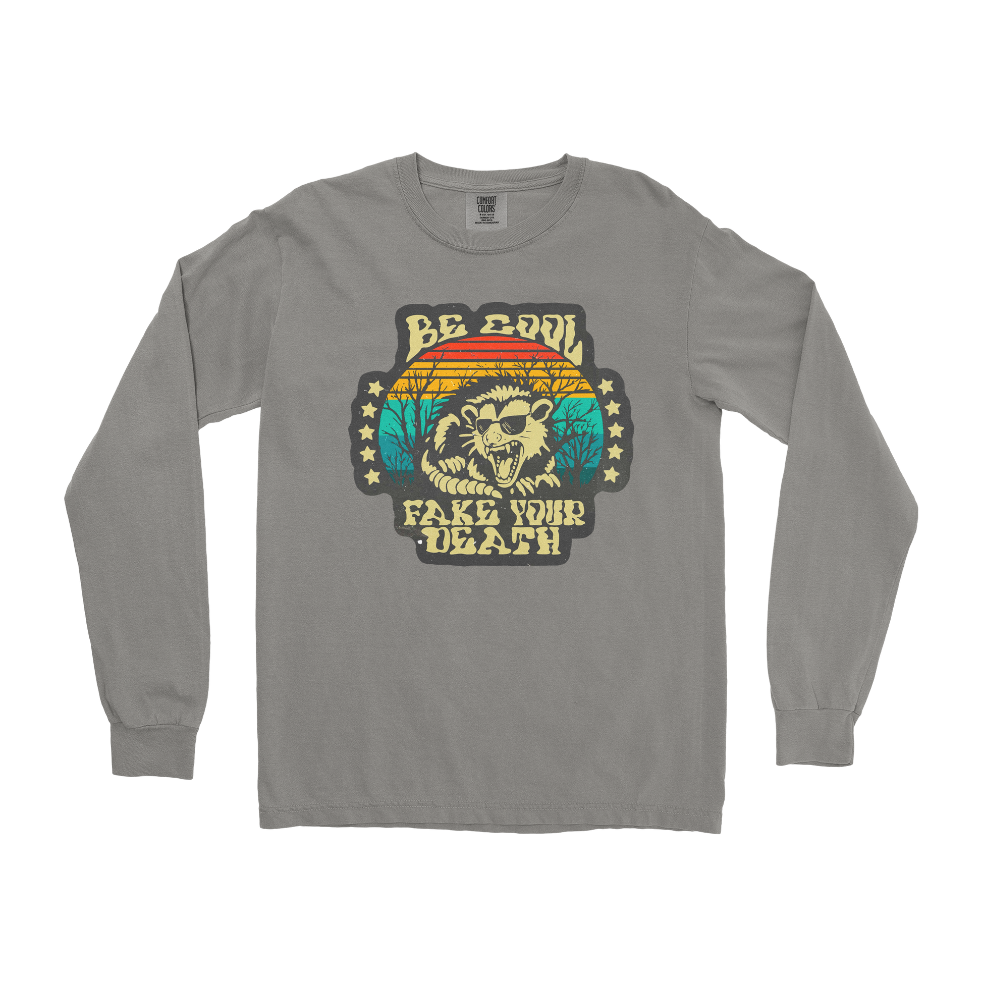 Comfort Colors Long Sleeve Fake Your Death in Grey