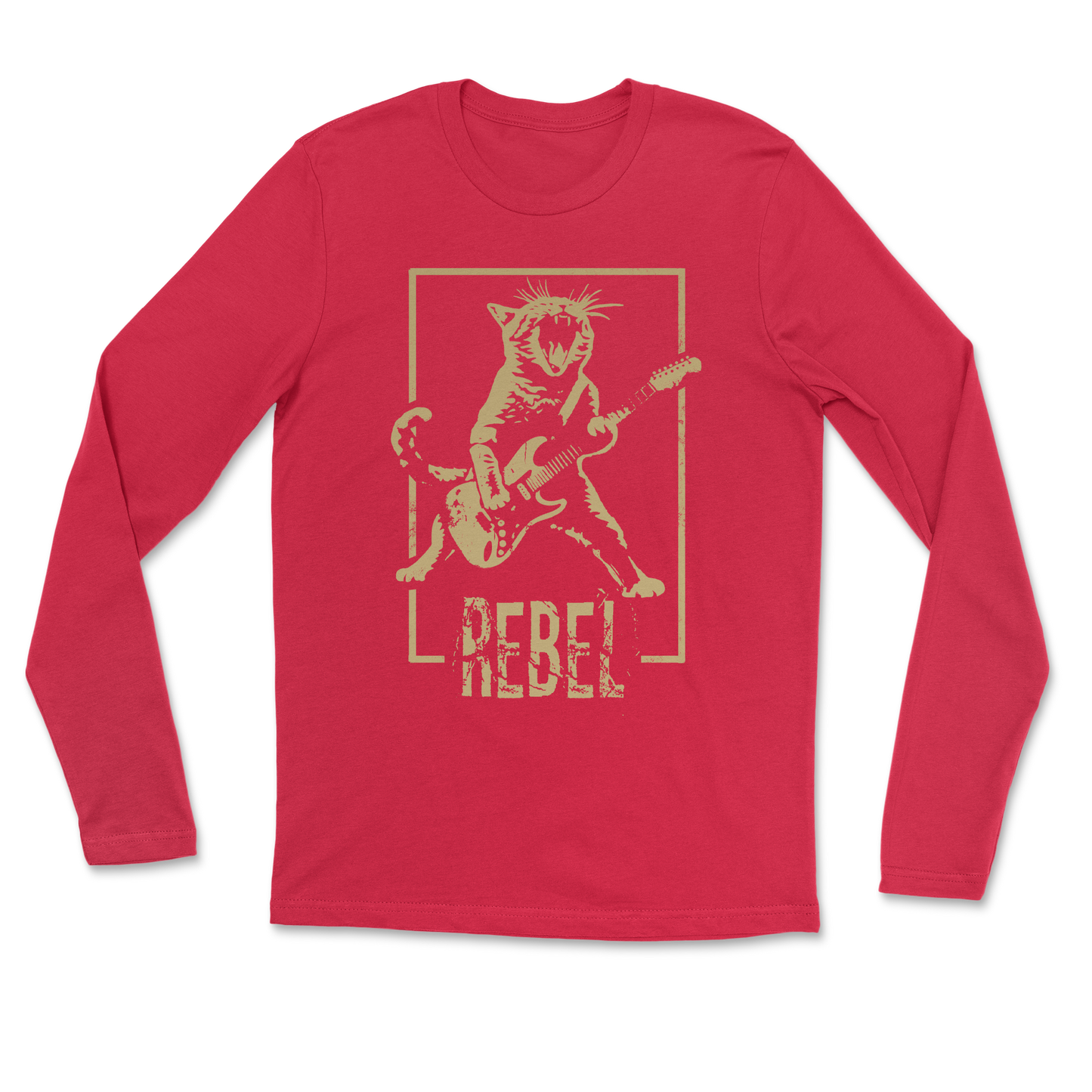 Heavy Blend Long Sleeve Rebel Kitty in Red
