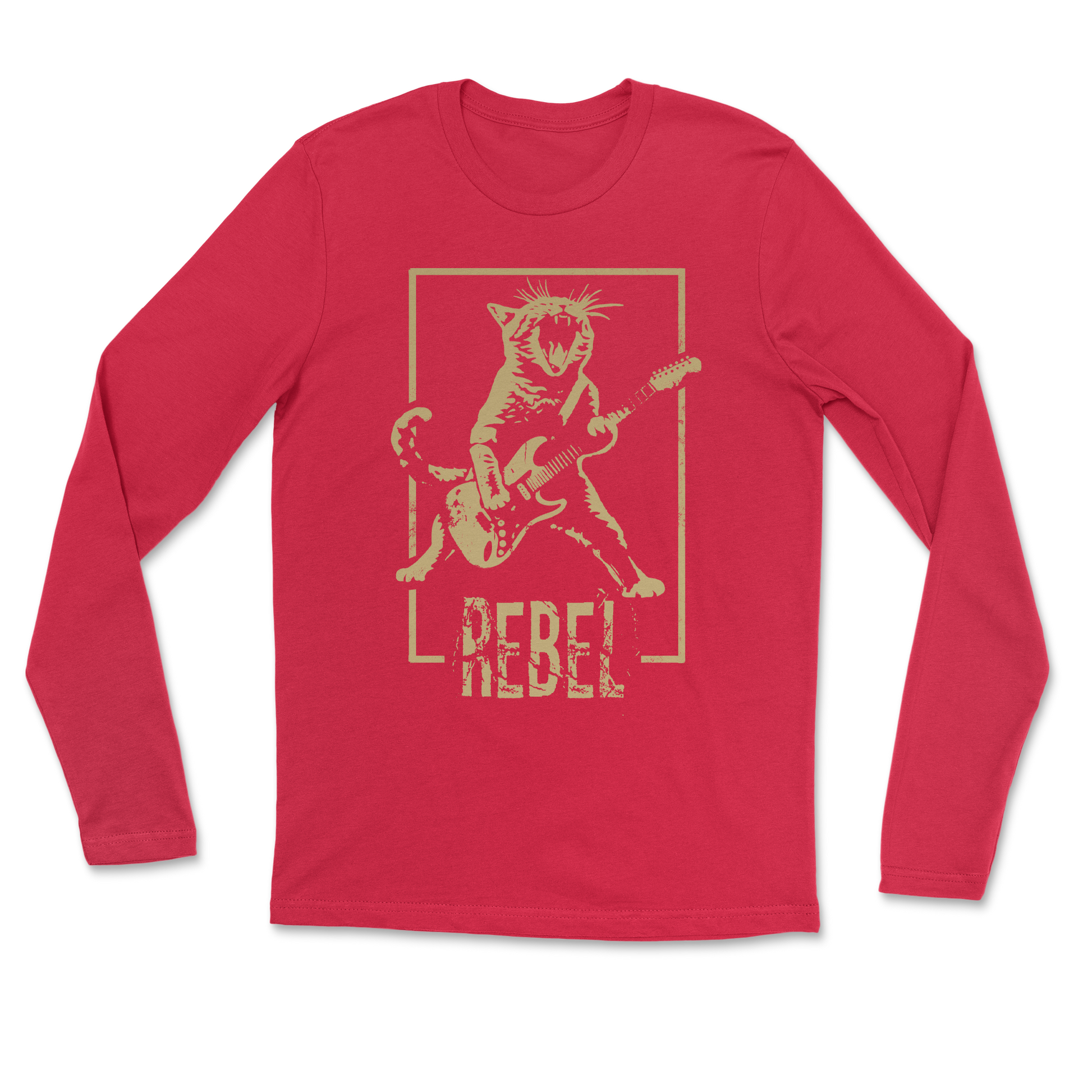 Heavy Blend Long Sleeve Rebel Kitty in Red