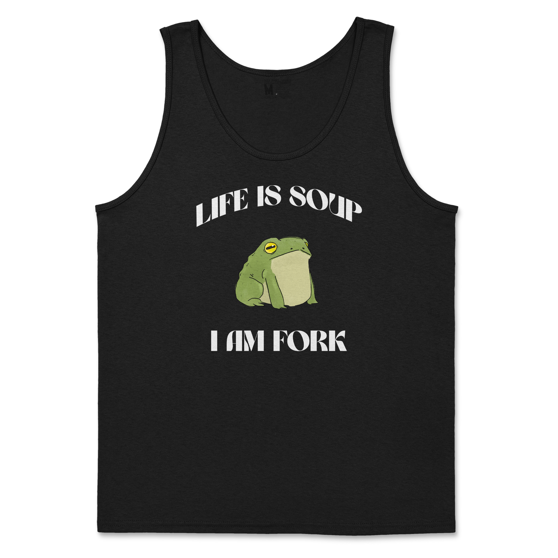 Gildan SoftStyle Tank Top I Am Fork  in Black