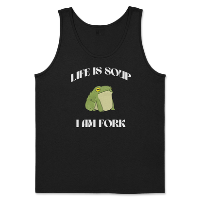 Gildan SoftStyle Tank Top I Am Fork  in Black