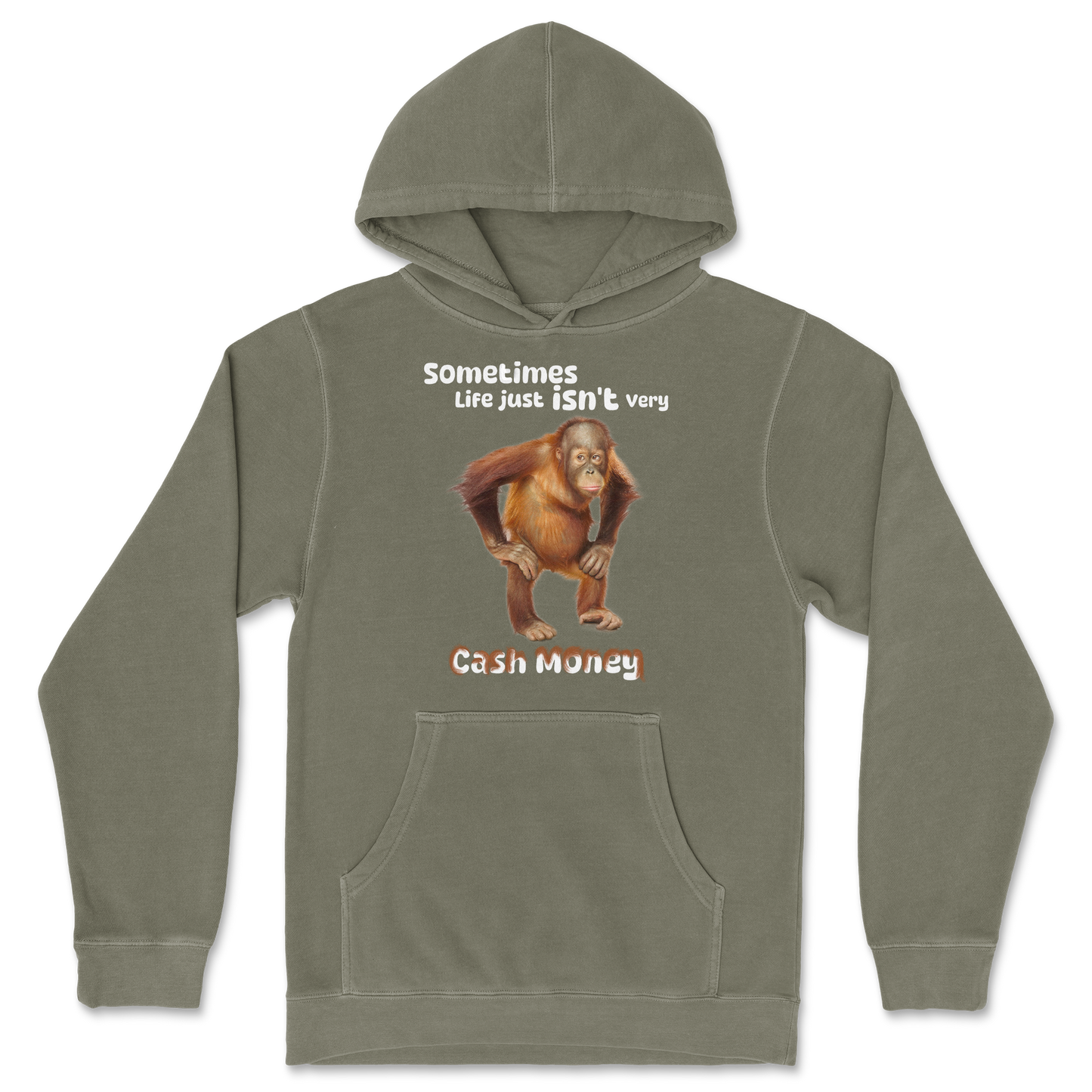 Independent Clothing Co. Hoodie Cash Money Monkey  in Olive